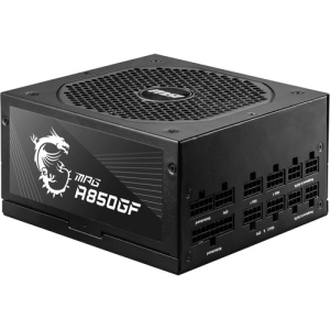 MSI MPG A850GF Power Supply, EU Plug, 850W, 80 Plus Gold Certified, PSU ATX Fully Modular, 3 x 6+2 Pin GPU Support, Japanese Capacitors 105°C, Flat Black Cables, 10 Year Warranty