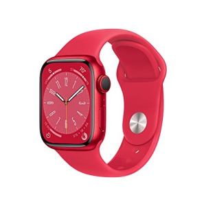 Apple Watch Series 8 [GPS 41mm] Smart Watch with Red Aluminum Case and Red Sport Band Sport Band - M/L