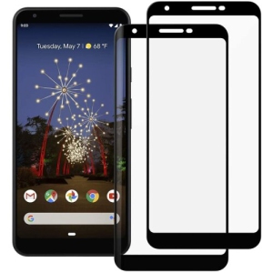 [2 PACK] Google pixel 4 Black Tempered Glass Screen Protector Guard - Case Friendly