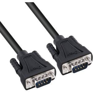 DB9 to DB9 RS232 Serial Cable 5Feet 1.5M Male to Male Extension Null Modem Cord Cross line for Data Communication
