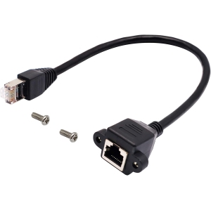 RJ45 Ethernet Cable Cat 6 Female to Male Shielded Ethernet Network Connector Screw Panel Mount Extension Cable