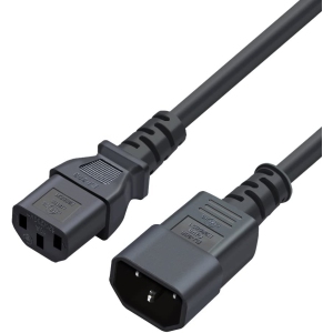 [2-Pack] 6 Feet 18AWG C14 to C13 PDU Style Computer Power Extension Cable, 1.8M / Black