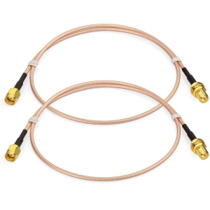 WiFi Antenna Extension Cable (2-Pack) RP-SMA Male to RP-SMA Female Bulkhead Mount RG316 Cale 60cm 24 inch