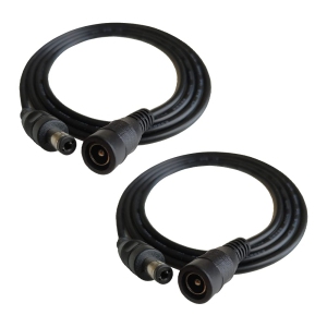 5pcs 2 Meter 2.1mm x 5.5mm DC 12V Adapter Cable DC Plug Extension Cable Male to Female Black, for LED, CCTV,