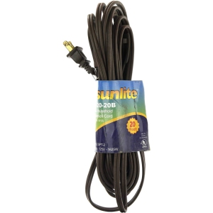 04135-SU EX20/BR 20 Foot Household Extension Cord, 2 Prong, 16/2 Gauge 13 Amp, Brown 20'