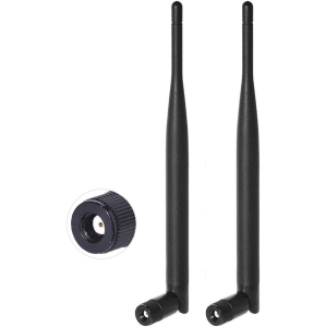 Dual Band WiFi 2.4GHz 5GHz 5.8GHz 6dBi MIMO RP-SMA Male Antenna (2-Pack) for WiFi Router Signal Booster Repeater