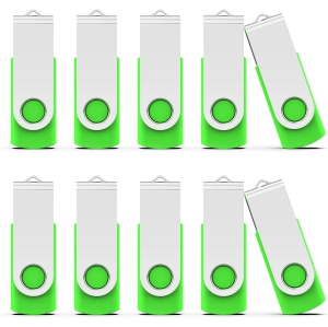 USB Flash Drive 32GB 10 Pack USB Stick Bulk USB 2.0 Flash Drive Swivel Thumb Drive Jump Drive Memory Stick Pen