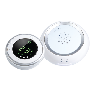 Bebcare Hear - Audio Low EMF Emissions Baby Monitor with Ultra-Low Radiation Safe Technology, Breathing Sensor, Night Light and White Noise Silencer for Reception up to 2000 feet