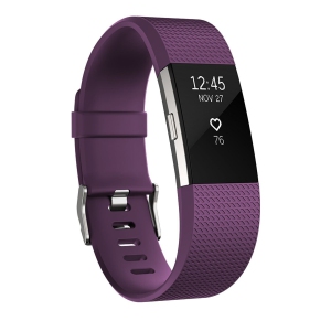 Fitbit Charge 2 Bands, Silicone Bracelet Strap Replacement Band for Fitbit Charge 2 (3 Colour: Red, Lavender, Purple, Large)