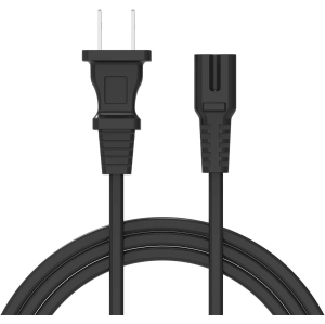 2-Slot UL Certified Power Cord 2 Prong AC Wall Cable for LED LCD TV Samsung LG Sharp Canon Pixma Hp Brother Lexmark