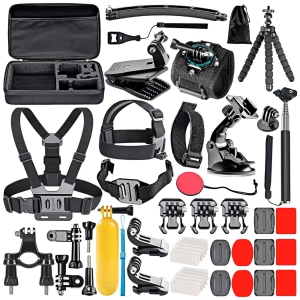NIERBO 50 in 1 Action Camera Accessory Kit Compatible with GoPro Hero 11 10 9 8 7 6 5 4 GoPro Max GoPro Fusion Insta360 DJI Osmo Action Action 2 AKASO, and More
