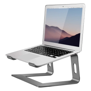 NIERBO Laptop Stand Portable Aluminum Laptop Riser Compatible with Apple Mac MacBook Air Pro 10 to 15.6 Inch Notebook Computer, Detachable Ergonomic Elevator Holder, Grey