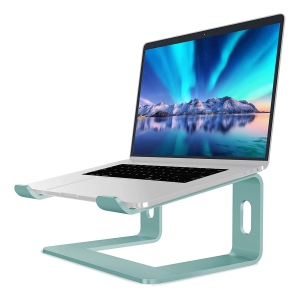 NIERBO Laptop Stand Portable Aluminum Laptop Riser Compatible with Apple Mac MacBook Air Pro 10 to 15.6 Inch Notebook Computer, Detachable Ergonomic Elevator Holder, Green