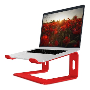 NIERBO Laptop Stand Portable Aluminum Laptop Riser Compatible with Apple Mac MacBook Air Pro 10 to 15.6 Inch Notebook Computer, Detachable Ergonomic Elevator Holder, Red