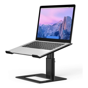 NIERBO Aluminum Laptop Stand, Ergonomic Adjustable Notebook Stand, Riser Holder Computer Stand Compatible with Air, Pro, Dell, HP, Lenovo More 10-15.6" Laptops (Black)