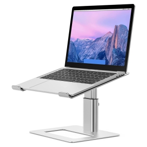 NIERBO Aluminum Laptop Stand, Ergonomic Adjustable Notebook Stand, Riser Holder Computer Stand Compatible with Air, Pro, Dell, HP, Lenovo More 10-15.6" Laptops (Silver)