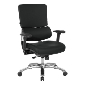 Chaise de gestion du dos en cuir noir Dillon