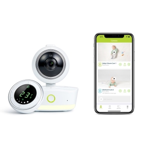 Bebcare iQ - Smart HD Baby Monitor: Low EMF Emissions, HD 1080p Camera, Pan-Tilt, Temperature Sensor, Motion and Sound Alert, Music Lullabies, Stand-Alone Audio Monitor Unit