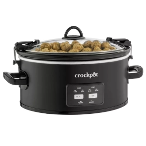 Crock-Pot 6 QT Medium size Programmable Cook & Carry Slow Cooker, Black (SCCPVLF605)