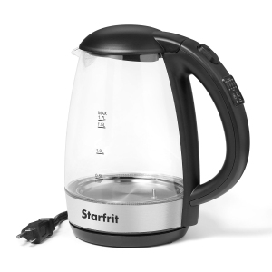 Starfrit Glass Electric Kettle with Variable Temperature Control - 1.7L Capacity and 1500W Power