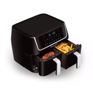 PowerXL Vortex 10-QT Dual Basket Air Fryer, 7-in-1 2-Basket Electric Fryer or 1 Extra-Large Capacity Basket, SmartSync Technology, for Entire XL Family Meals, Shake Reminder