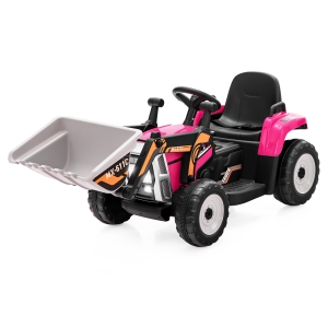 Costway Kids Ride On Excavator Digger 12V Electric Tractor RC w/ Digging Bucket
