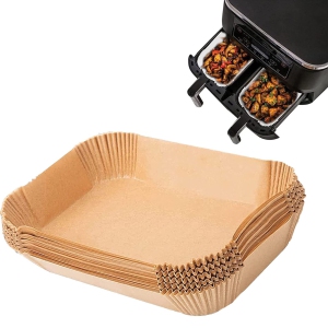 Air Fryer Disposable Paper Liner Compatible with Ninja Dual Air Fryer, 100Pcs Air Fryer Lining Rectangle, Airfryer Parchment
