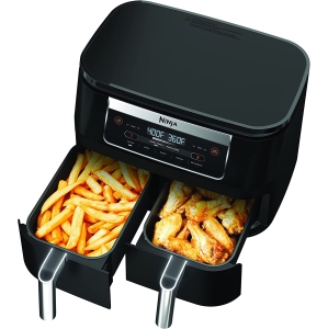 Ninja Foodi DZ090C 5-in-1, 6-qt. 2-Basket Air Fryer with DualZone Technology, Black