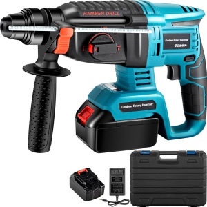 ISTAR 1-1/4 Inch SDS-Plus 13 Amp Heavy Duty Rotary Hammer Drill, Safety Clutch 4 Functions with Vibration Control Including Grease, Chisels and Drill Bits with Case