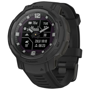 Garmin Instinct Crossover Solar Tactical Edition 45mm Bluetooth Rugged GPS Smartwatch - Black