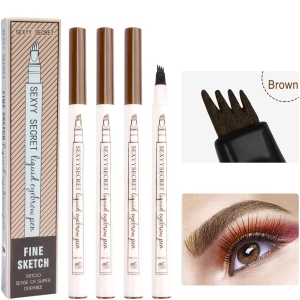 Microblading Eyebrow Pen Makeup with a Micro-Fork Tip Applicator Sketch Liquid Eyebrow Pencil