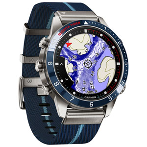 Garmin MARQ Captain (Gen 2) AMOLED 46mm Wi-Fi Premium Marine GPS Smartwatch - Navy