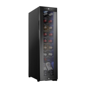 Ivation 16 Bottle Freestanding Wine Fridge, Wine Cooler with Lock, Black
