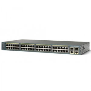 Cisco Catalyst 2960-48PST-L - Switch - managed - 48 x 10/100 (PoE) + 2 x SFP + 2 x 10/100/1000 - rack-mountable - PoE (WS-C2960-48PST-L)