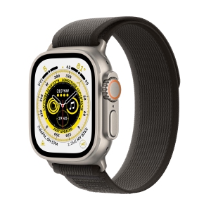 Apple Watch Ultra [GPS + Cellular 49mm] Smart Watch w/Rugged Titanium Case & Black/Gray Trail Loop M/L.