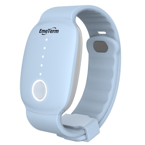 EmeTerm Fashion Relieve Nausea Electrode Stimulator Morning Sickness Motion Travel Sickness Vomit Relief Rechargeable No Gel Drug Free Wrist Bands Without Side Effects (Blue)