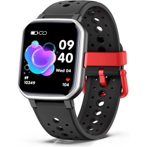 ULTREND Smart Watch for Kids, Fitness Activity Tracker, 1.44" touch screen, 5 Built-in games, IP68 waterproof, and 20 sports modes. (Black)