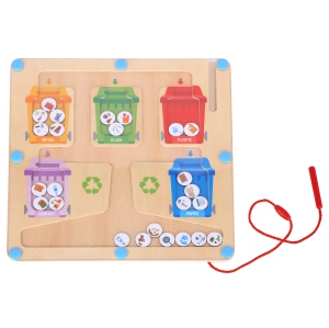 TOOKYLAND Recycling Maze Sorting Game - Magnetic Wand Sorter Toy, Ages 3+