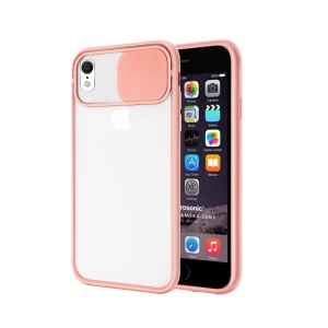 For Apple iPhone XR Pink Case Shockproof TPU Smart Camera Protector Slide Back Cover
