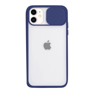 For Apple iPhone 12 / 12 Pro Blue Case Shockproof TPU Smart Camera Protector Slide Back Cover