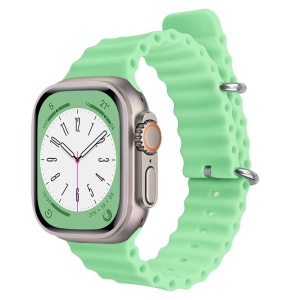 TopSave Ocean Band Compatible with Apple Watch Band 38mm 40mm 41mm, Adjustable Loop Silicone Waterproof Sport Strap for iWatch Series 1-8, Teal