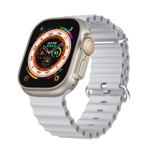TopSave Ocean Band Compatible with Apple Watch Band 38mm 40mm 41mm, Adjustable Loop Silicone Waterproof Sport Strap for iWatch Series 1-8, Gray