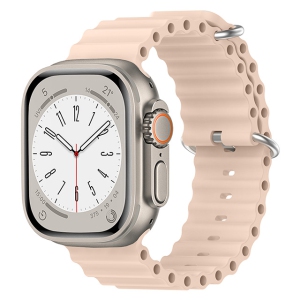 TopSave Ocean Band Compatible with Apple Watch Band 38mm 40mm 41mm, Adjustable Loop Silicone Waterproof Sport Strap for iWatch Series 1-8, Pink Sand