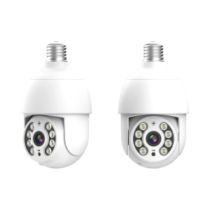 NIERBO 2 Pack 4.0MP Outdoor Wireless Waterproof PTZ Security Camera with E27 Light Socket, Motion Auto Tracking, 2 Way Audio, Starlight Night Vision, WiFi Screw-in CCTV Camera