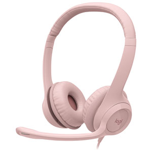 Logitech H390 Wired Headset with Noise Cancelling Microphone for PC - Rose