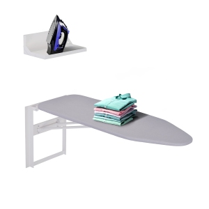Ivation 36.2” x 12.2” Fold Down Ironing Board with Iron Holder and Ironing Board Cover, Gray