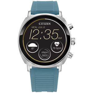 Citizen CZ Smart PQ2 41mm Stainless Steel Smartwatch with Calling, Heart Rate Monitor, and GPS - Silver-Tone