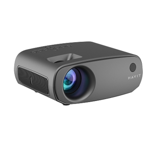 Havit Mini Projector, 1280x720P, Support 1080P, WiFi, Bluetooth, 110 ANSI Lumens, Build-in HiFi Stereo speaker_Black