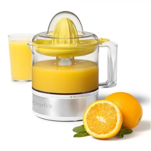 Starfrit Electric Citrus Juicer - 80mL Capacity, Non-Slip Base, White