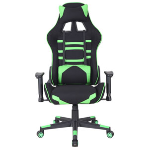 Brassex Theodore High-Back Fabric Gaming Chair - Black/Green